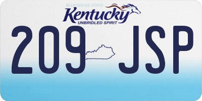 KY license plate 209JSP
