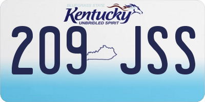 KY license plate 209JSS