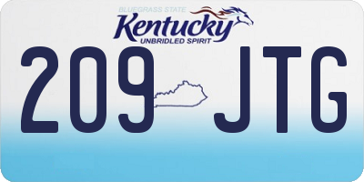 KY license plate 209JTG