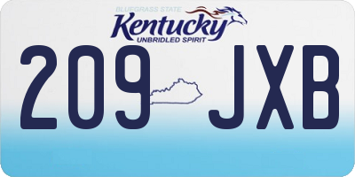 KY license plate 209JXB