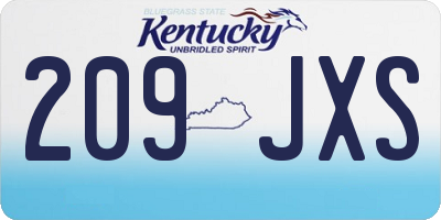 KY license plate 209JXS