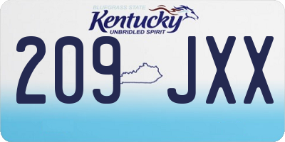 KY license plate 209JXX