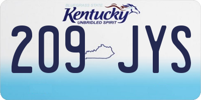 KY license plate 209JYS