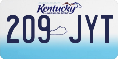 KY license plate 209JYT