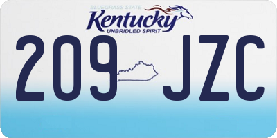 KY license plate 209JZC