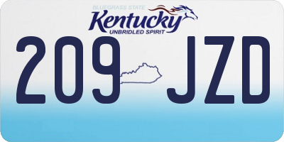 KY license plate 209JZD