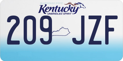 KY license plate 209JZF