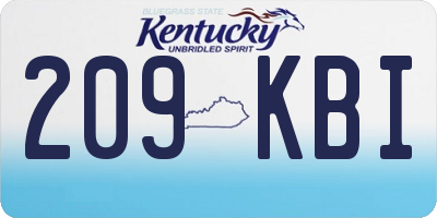 KY license plate 209KBI