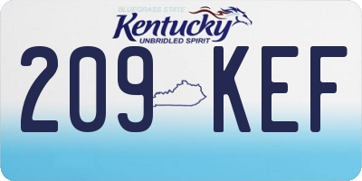 KY license plate 209KEF
