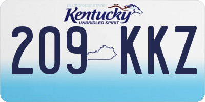 KY license plate 209KKZ