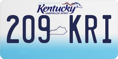 KY license plate 209KRI