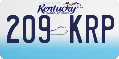 KY license plate 209KRP