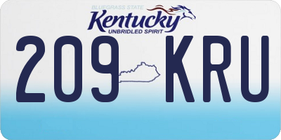KY license plate 209KRU
