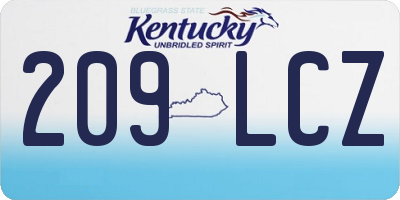 KY license plate 209LCZ