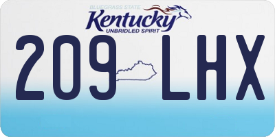 KY license plate 209LHX