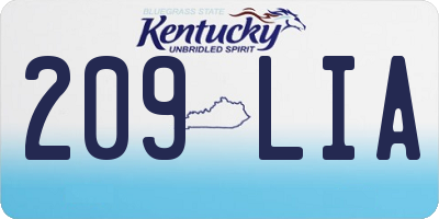 KY license plate 209LIA