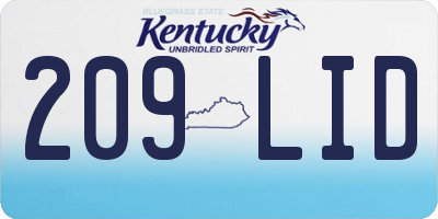 KY license plate 209LID