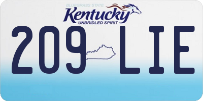 KY license plate 209LIE