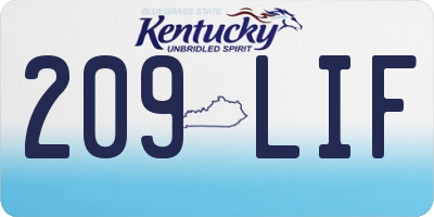 KY license plate 209LIF