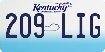 KY license plate 209LIG