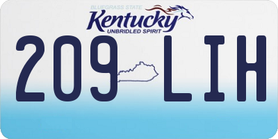 KY license plate 209LIH