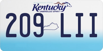 KY license plate 209LII
