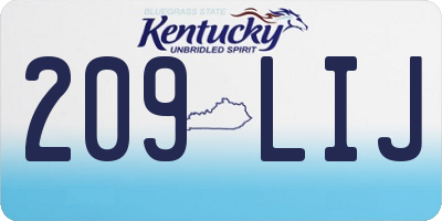 KY license plate 209LIJ