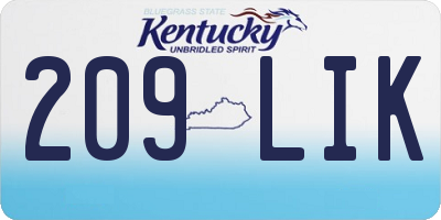KY license plate 209LIK