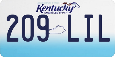 KY license plate 209LIL