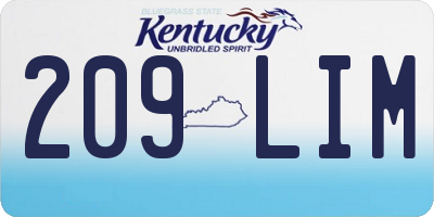 KY license plate 209LIM