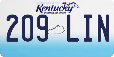 KY license plate 209LIN