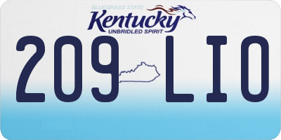 KY license plate 209LIO