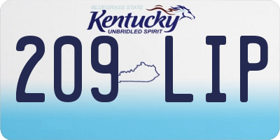 KY license plate 209LIP
