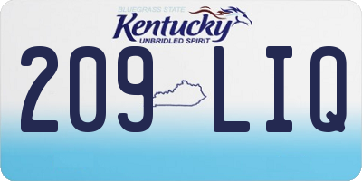 KY license plate 209LIQ
