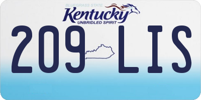 KY license plate 209LIS