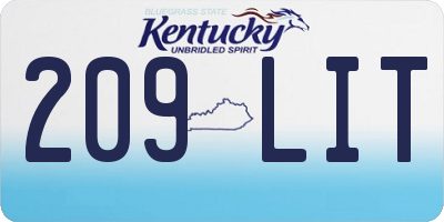 KY license plate 209LIT
