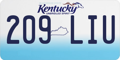 KY license plate 209LIU