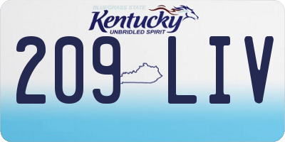 KY license plate 209LIV