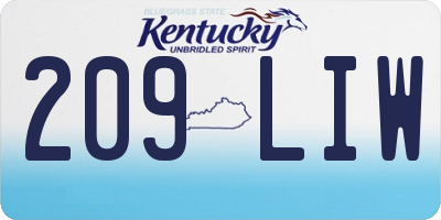 KY license plate 209LIW