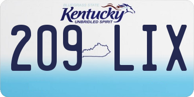 KY license plate 209LIX