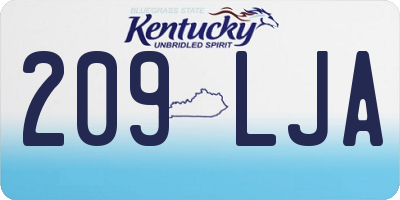KY license plate 209LJA