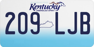 KY license plate 209LJB
