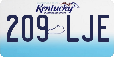 KY license plate 209LJE