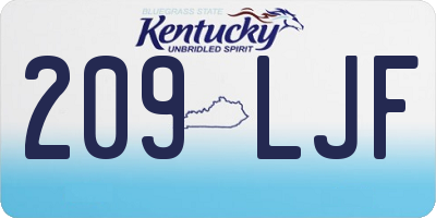 KY license plate 209LJF