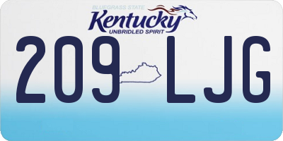 KY license plate 209LJG