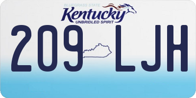 KY license plate 209LJH
