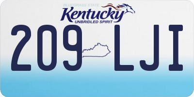 KY license plate 209LJI