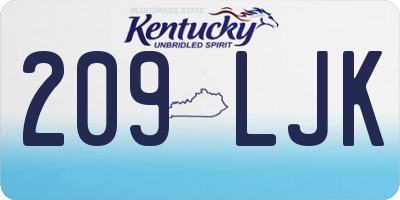 KY license plate 209LJK