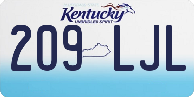 KY license plate 209LJL