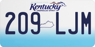 KY license plate 209LJM